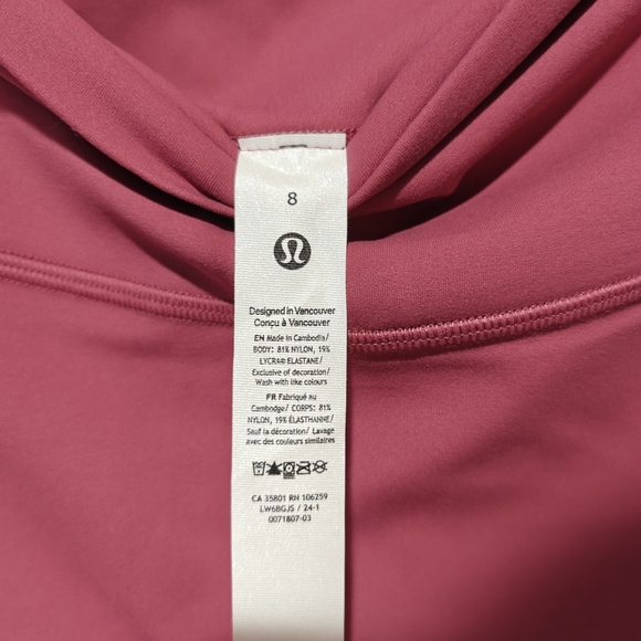 NWT Lululemon Align High Rise Leggings Size 8 Crop 23" Mauve Pink Cute - Picture 5 of 7